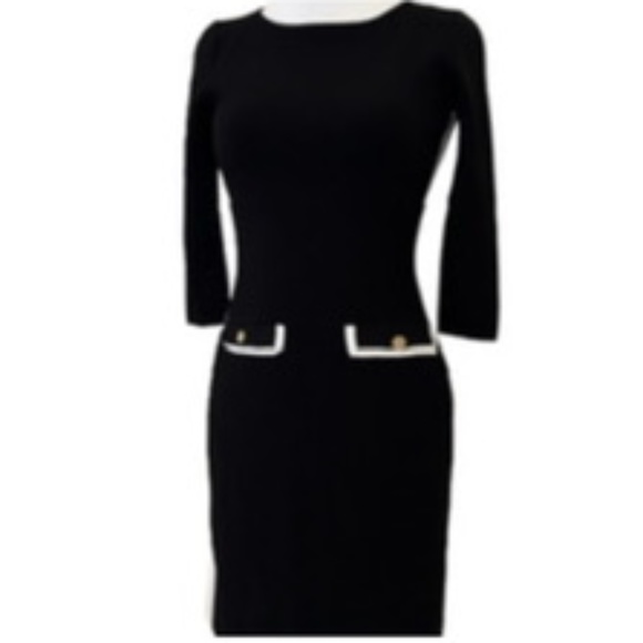 Knit 3/4 Sleeve Sheath Dress - Picture 1 of 10